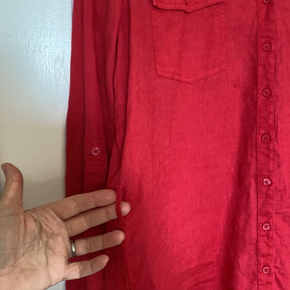 Linen Tunic Length Blouse - Picture 7 of 8